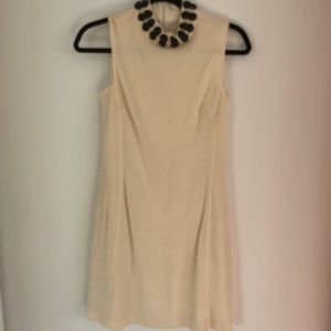 Milly Cream Dress w/ Black Collar Beading - Size P